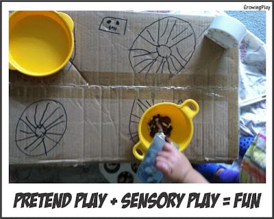 Pretend Play Plus Sensory Play = FUN!