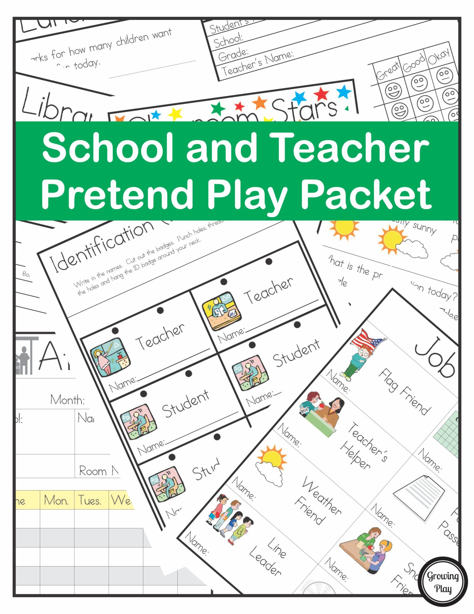 School and Teacher Pretend Play Packet