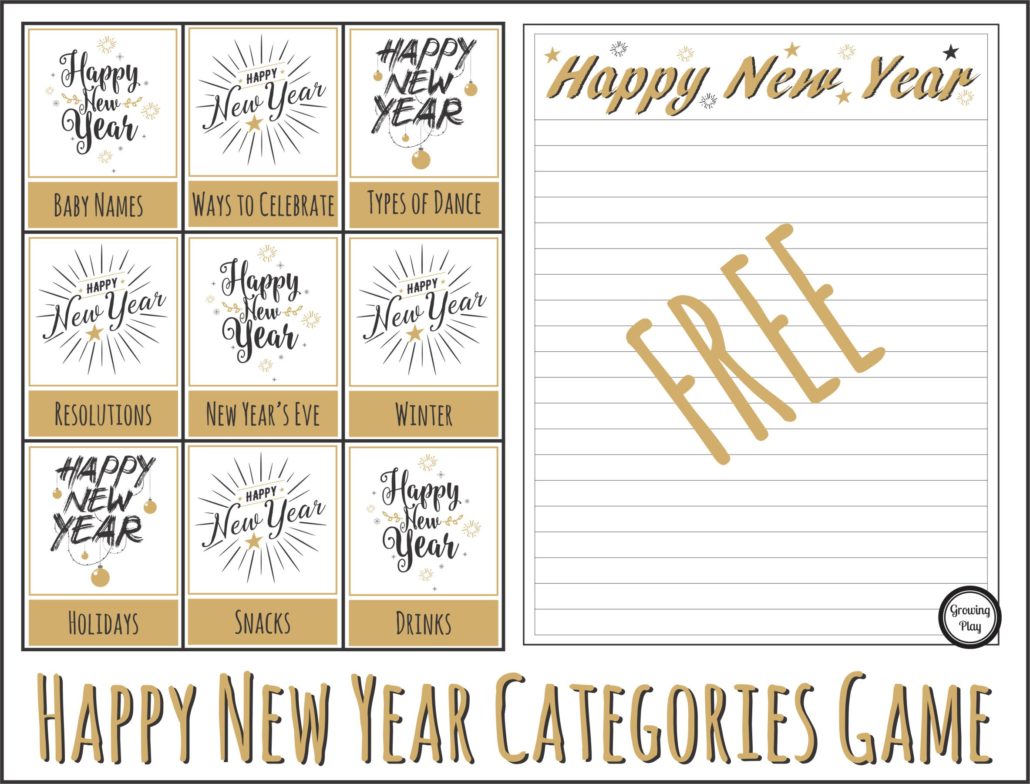 Happy New year Categories Game