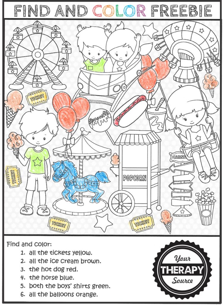 Find and Color Freebie