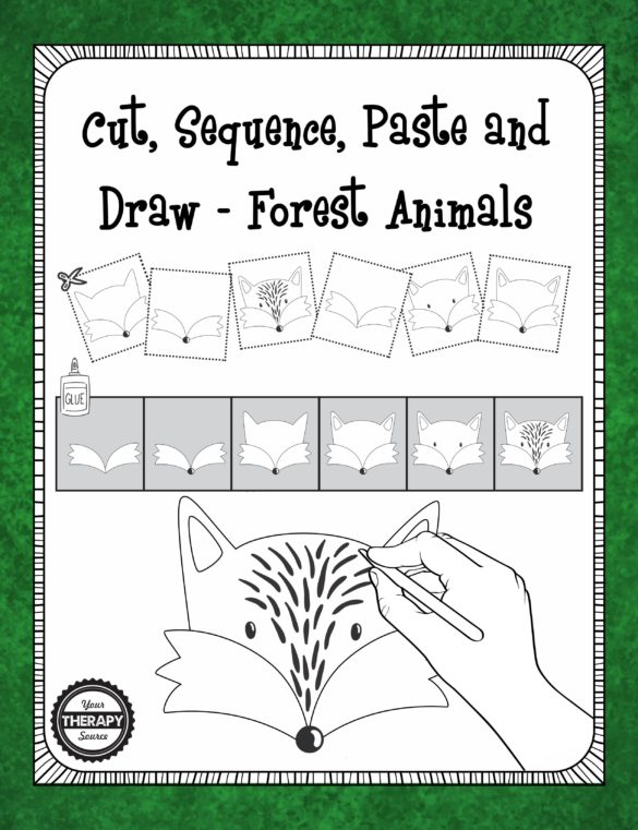 Cut Sequence Paste and Draw Forest Animals