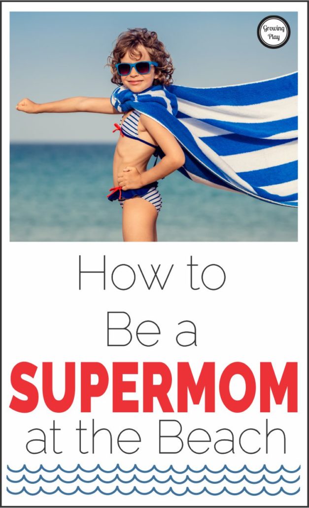 How to Be a Supermom at the beach pin