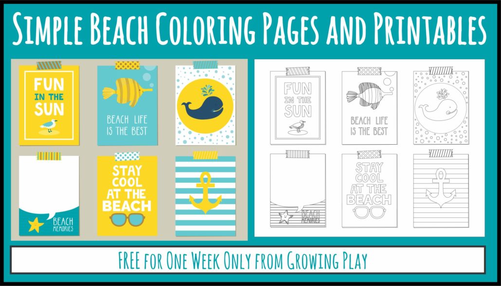 Simple Beach Coloring Pages FB