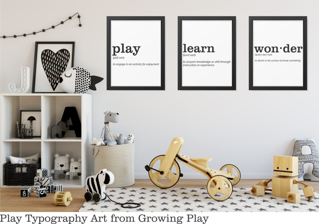 Play Typography Art from Growing Play