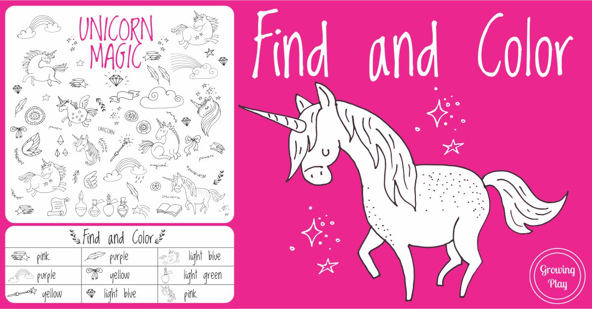 Unicorn Magic Find and Color