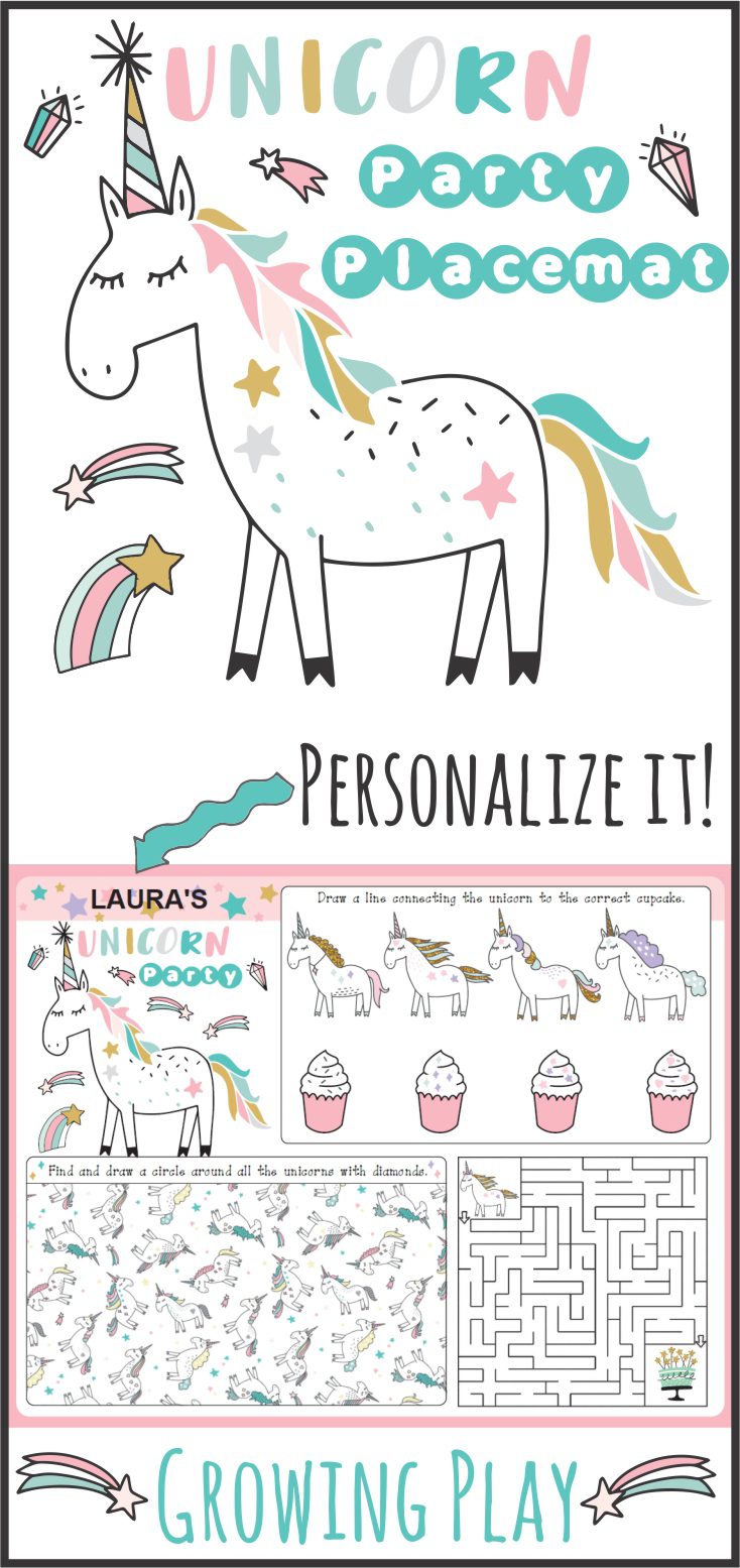 Unicorn Party Supplies - Party Placemat