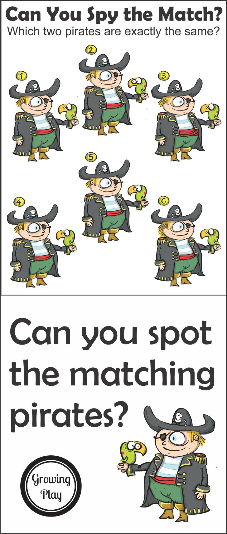 Matching Pirate Puzzle