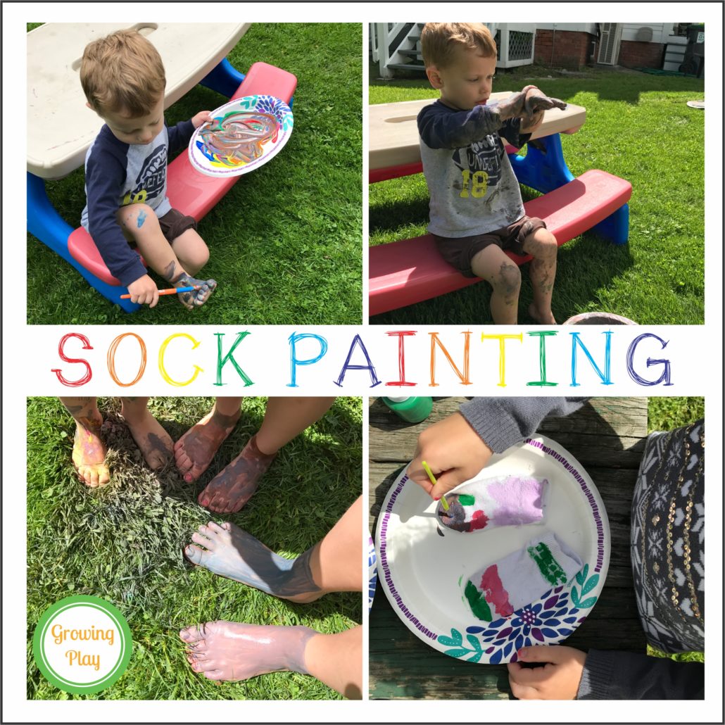 Sock Painting from www.GrowingPlay.com