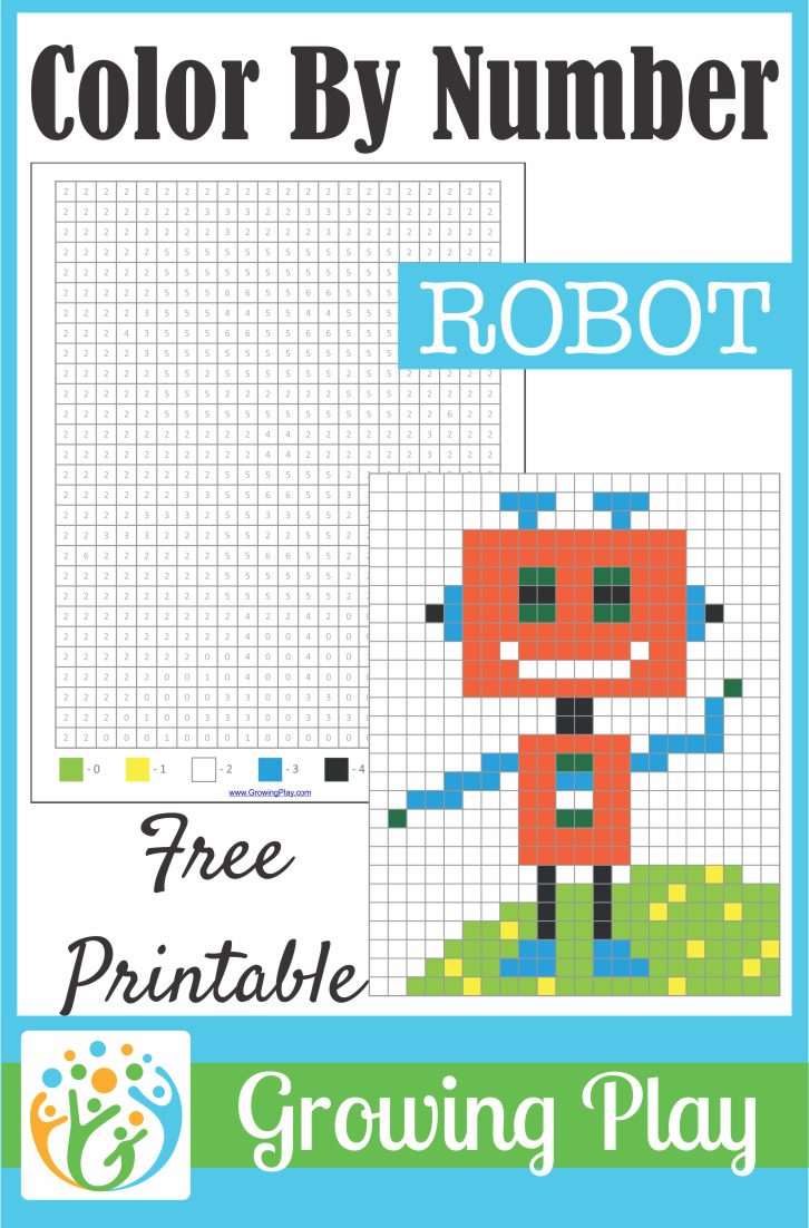 Color By Number Robot from Growing Play