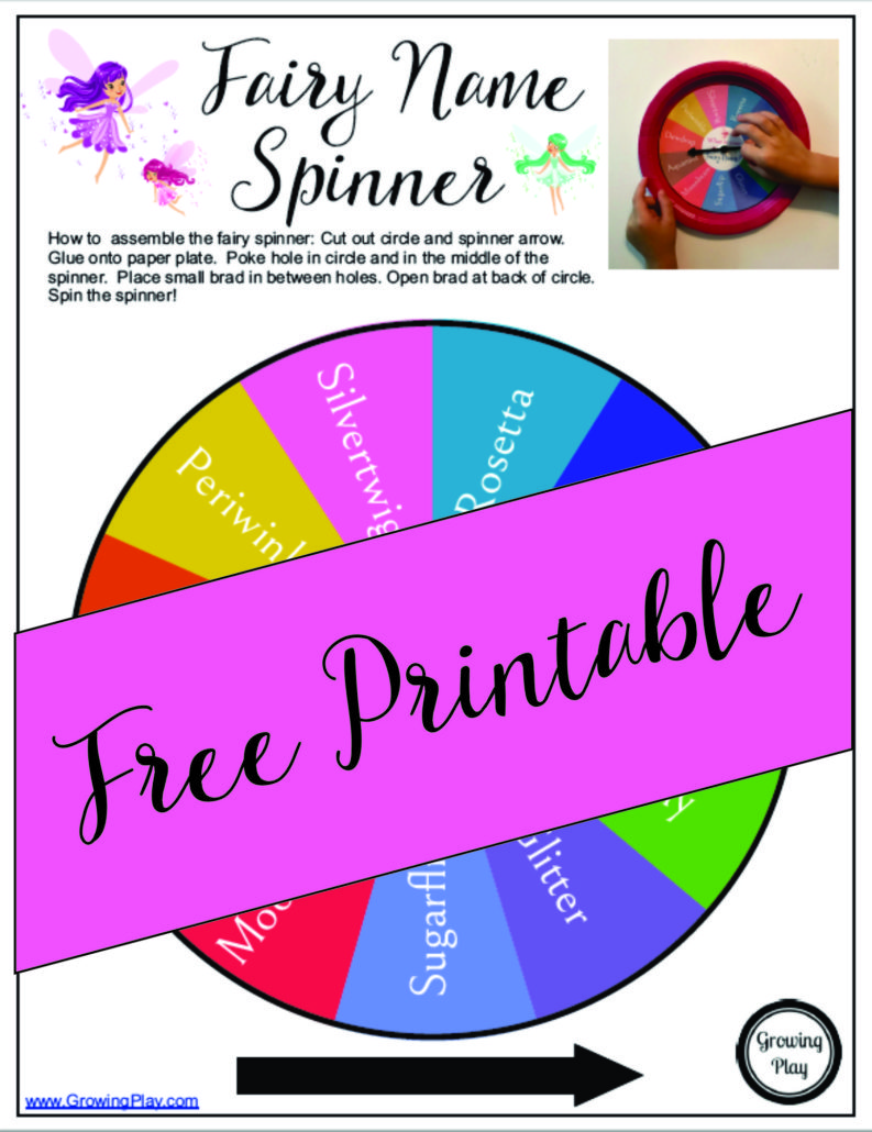 Fairy Name Spinner from Growing Play