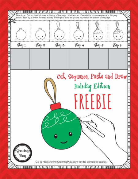 Cut, Sequence, Paste and Draw Holiday Free