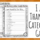 I am Thankful Categories Game