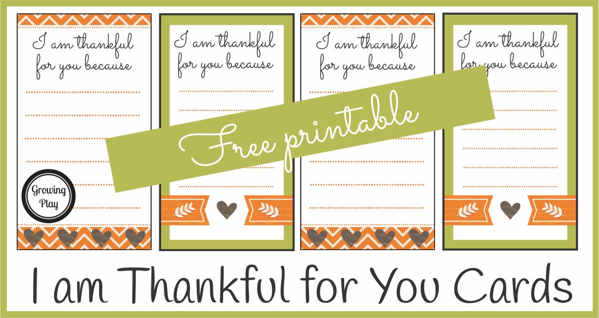 I am Thankful for You Cards - Handwrite and Hand Out