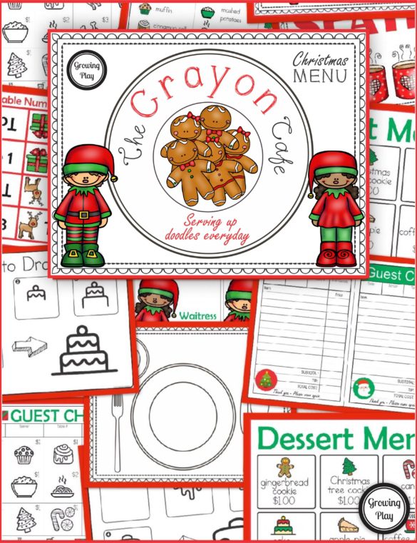 Christmas Crayon Cafe - Pretend Play + Drawing!