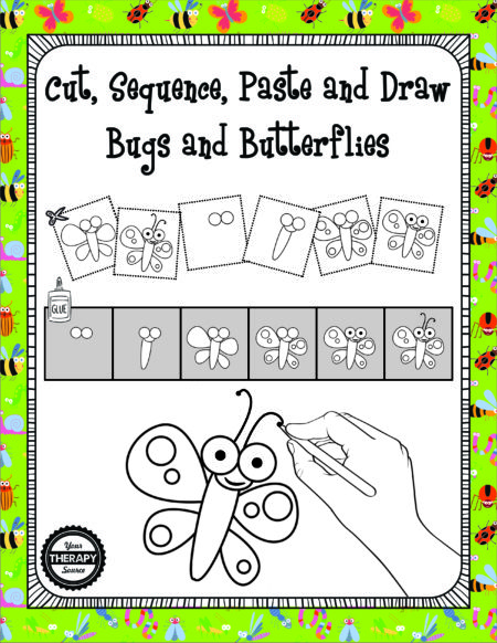 Cut, Sequence, Paste and Draw Bugs and Butterflies