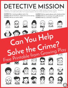 Detective Puzzle for Kids - Free Printable