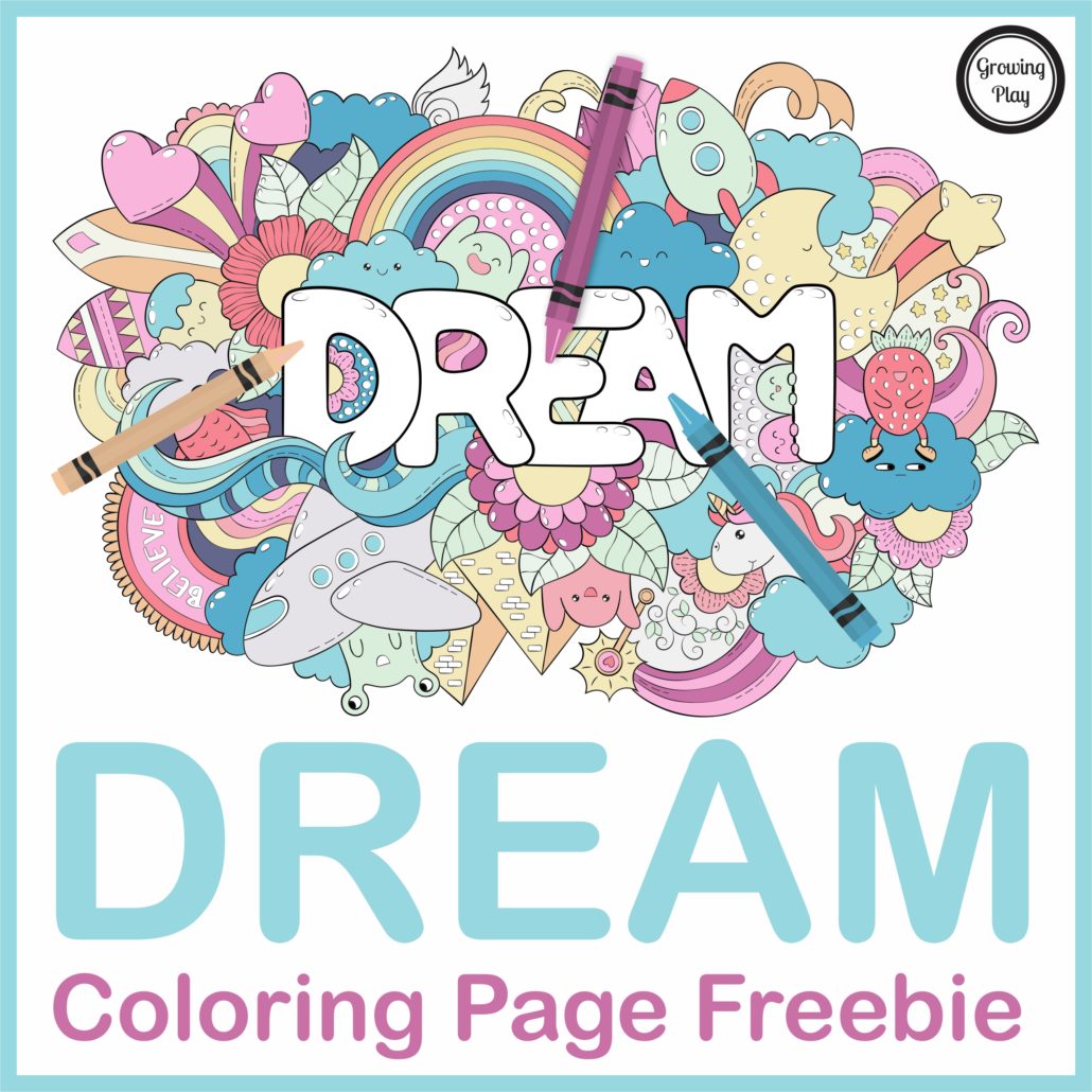 Dream Coloring Page Freebie from Growing Play