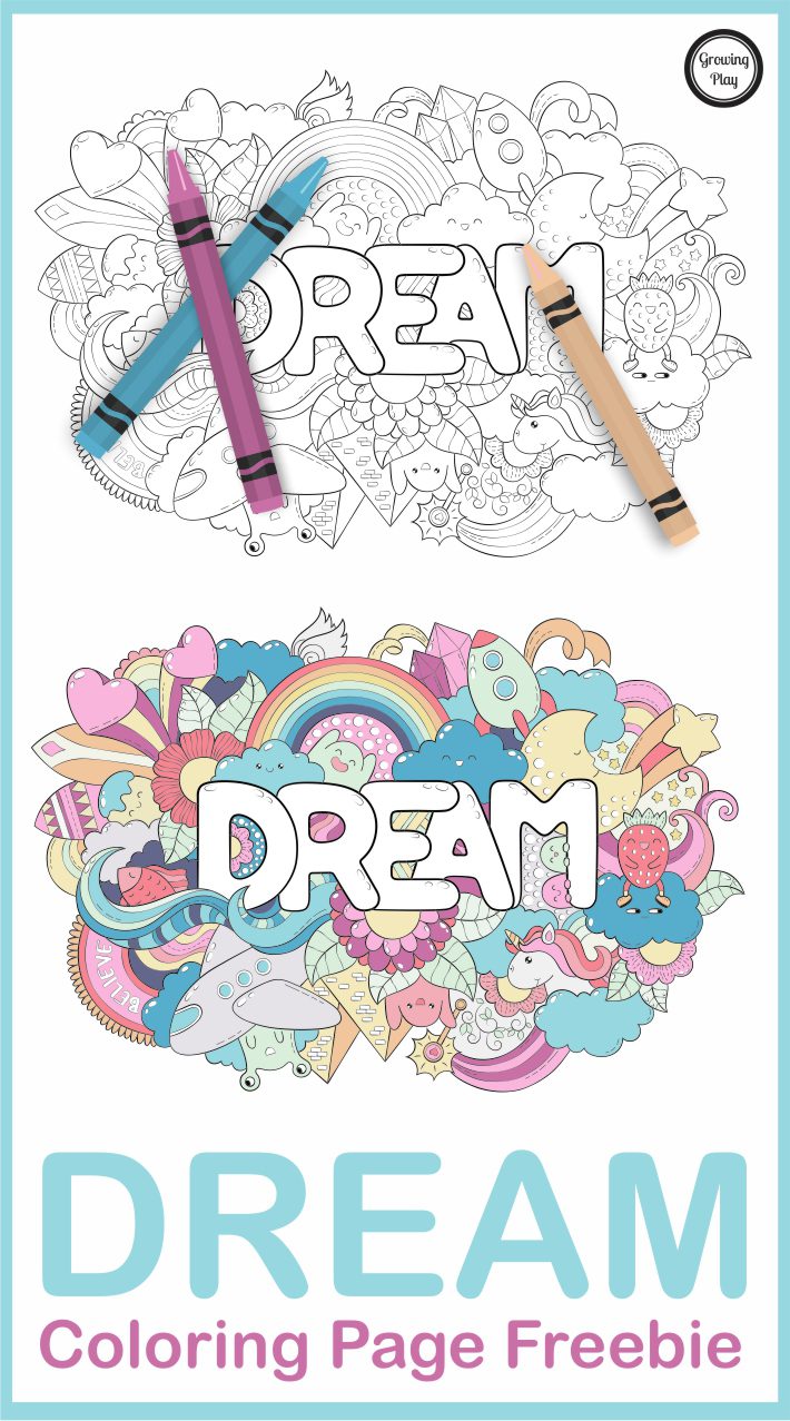 Dream Coloring Page Freebie from Growing Play