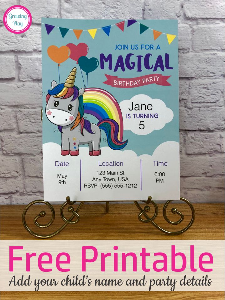 Are you looking for a super cute, FREE printable unicorn birthday invitation?  Well, look no further because this one is FREE and you can even EDIT it. 