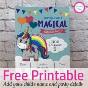 Are you looking for a super cute, FREE printable unicorn birthday invitation?  Well, look no further because this one is FREE and you can even EDIT it. 