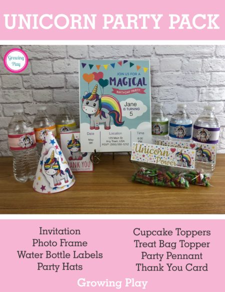 Unicorn Party Pack from Growing Play