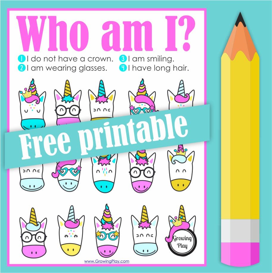 Here is a super CUTE and fun free unicorn printable for the kids to solve the unicorn mystery. It involves logic, attention to detail and visual motor skills.