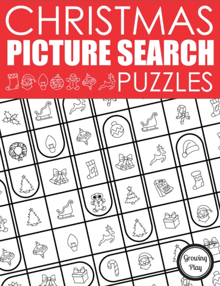 This is a unique Christmas word search for kids without words puzzle packet. Instead of words to find, kids have to find pictures in a certain order.