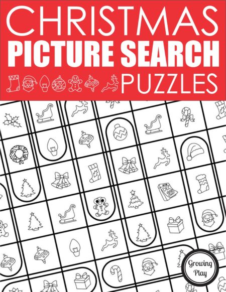 This is a unique Christmas word search for kids without words puzzle packet. Instead of words to find, kids have to find pictures in a certain order.