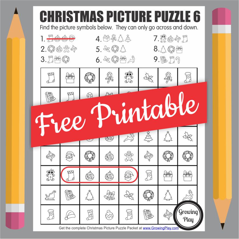 Are you confused about getting a free Christmas word search PDF but without any words? There are no words because it is a picture puzzler! 
