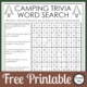 This Camping Trivia puzzle is part trivia, part crossword puzzle and part word search! Puzzles like this make me happy. Free from Growing Play.