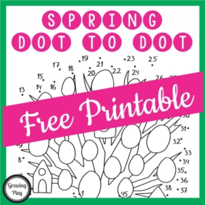 This free printable Spring dot to dot puzzle is perfect for this time of year. It includes numbers and letters! From Growing Play.