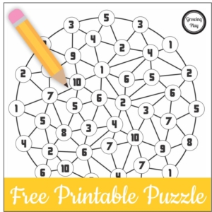 Here is a quick but tricky number puzzle free printable for kids. It is perfect for when you need an activity to challenge their brains and provide screen free fun!