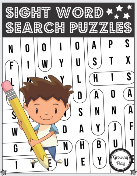 The Sight Word Search packet includes 15 easy word search puzzles to reinforce learning sight words and visual scanning skills.