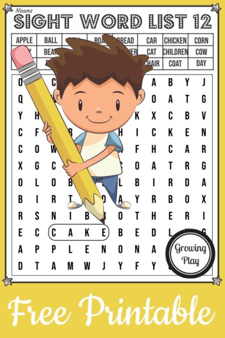 The Sight Word Search packet includes 15 easy word search puzzles to reinforce learning sight words and visual scanning skills.