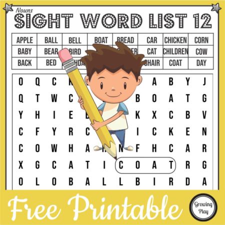 The Sight Word Search packet includes 15 easy word search puzzles to reinforce learning sight words and visual scanning skills.