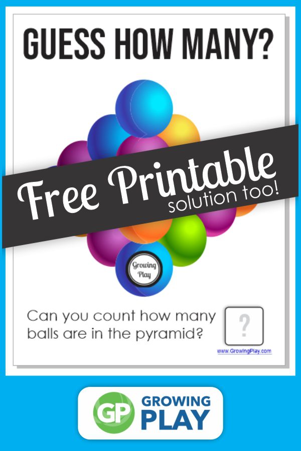 See how many people can guess how many balls are in the pyramid. You can download this freebie at the bottom of the post.