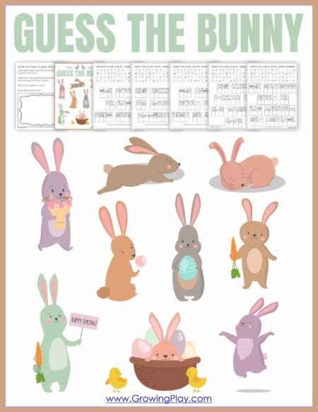 Can you Guess the Bunny? Decipher the 5 rabbit clues and guess the bunny! Download this fun game today from Growing Play!