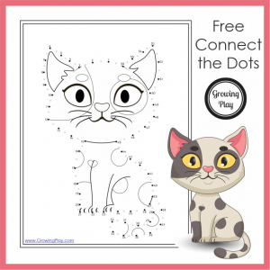 This connect the dots cat printable is so cute! This FREE dot to dot cat printable is a perfect for indoor fun.