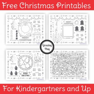 This packet of free Christmas printables for kindergartners and older is loaded with Christmas pictures and activities.