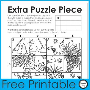 This week I have a challenging winter puzzle printable that you can download for free at the bottom of this post from Growing Play.