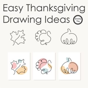 This packet of easy Thanksgiving drawing ideas will get you started right away. You can download it for free at the bottom of this blog post.