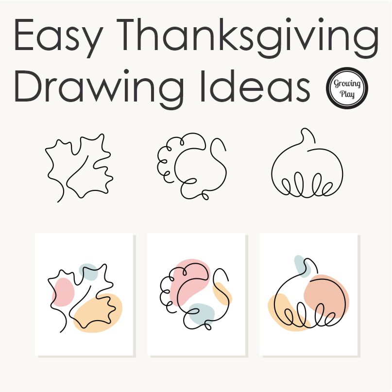 This packet of easy Thanksgiving drawing ideas will get you started right away. You can download it for free at the bottom of this blog post.