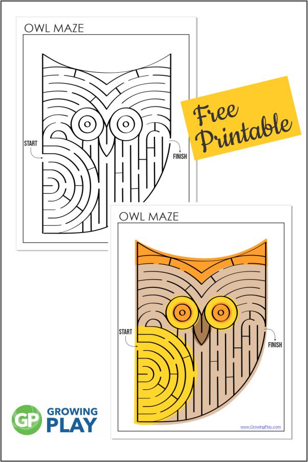  This FREE Owl Maze PDF can be download at the bottom of the post and it is all set to go! Kids will love the simple design of this maze.