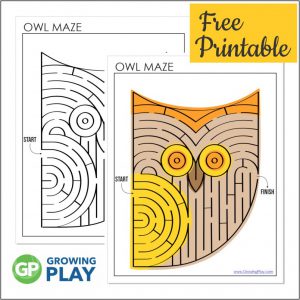 This FREE Owl Maze PDF can be download at the bottom of the post and it is all set to go! Kids will love the simple design of this maze.