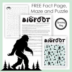 Here are some bigfoot facts for kids to help them learn more about this legendary creature. Download free puzzle pages too!