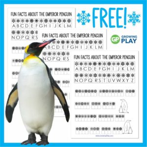 Keep reading more about emperor penguin facts for kids and solve FREE emperor penguin worksheets too from Growing Play.