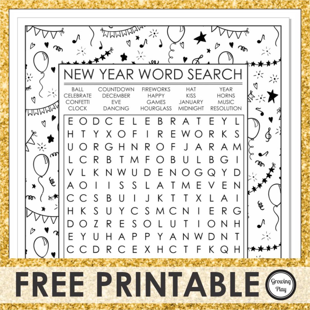 Need a quick activity to entertain the kids before the countdown begins? Check out this FREE New Year word search to add to your celebration. 