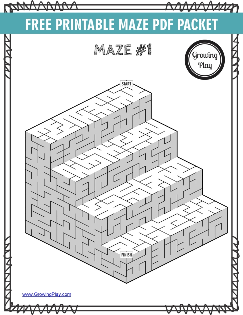 Printable Mazes PDF packet free