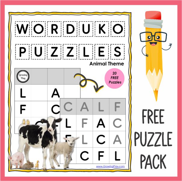 Worduko Puzzles with an Animal Theme FREE Printables