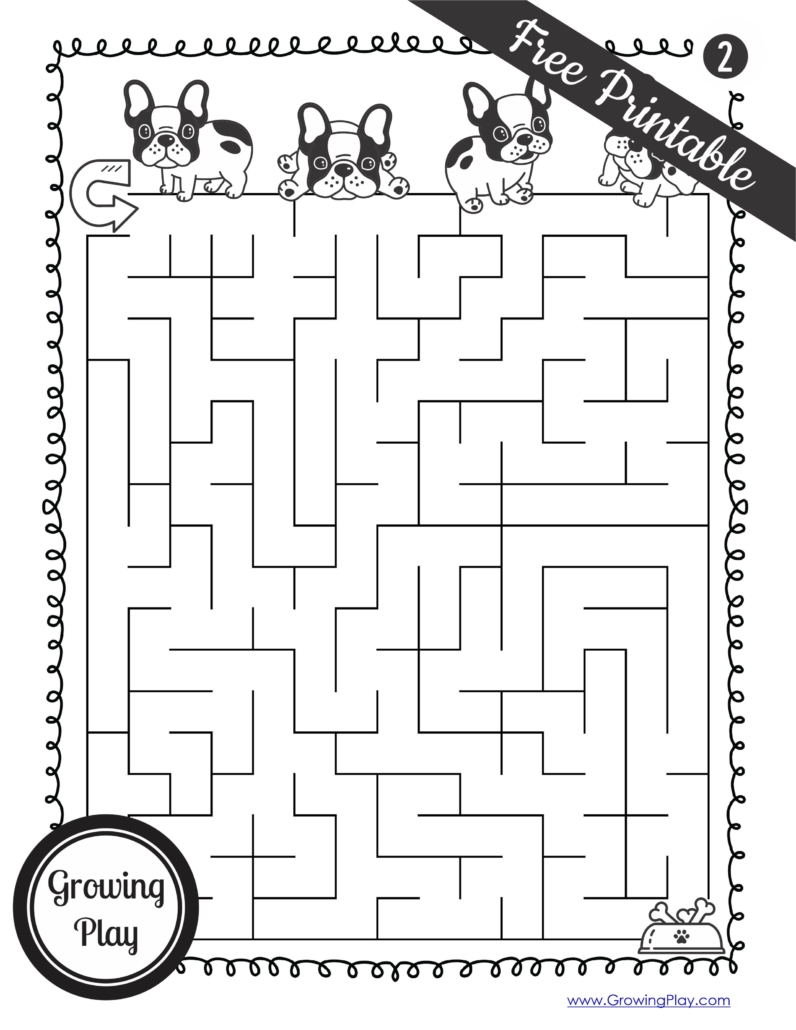 Do your kids love dogs as much as mine do? If so, they're going to love these Dog Maze PDF free printables!